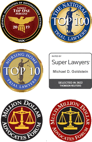 Recognized by The National Association of Distinguished Counsel, National Trial & Nursing Home Trial Lawyers,, Super Lawyers, Million Dollar Advocate Forum and Multi-Million Dollar Advocate Forum